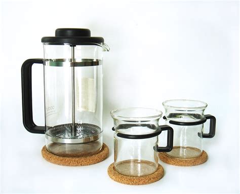 Vintage Bodum Bistro French Press Glass Coffee Mug Set