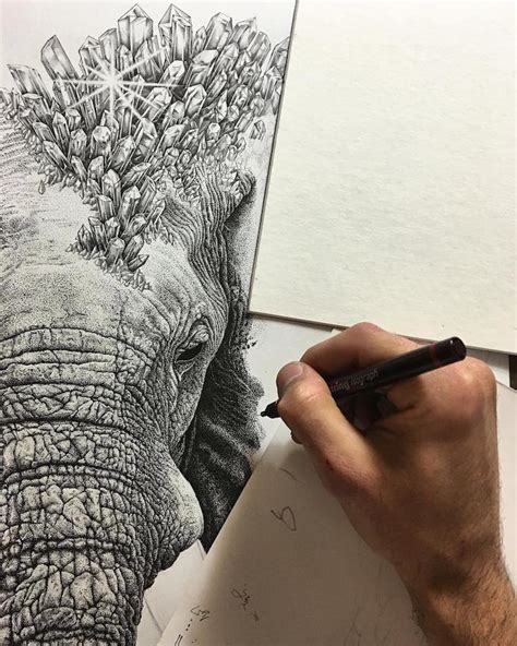 Nature Inspired Stippling Art Comprises Millions Of Hand Drawn Dots