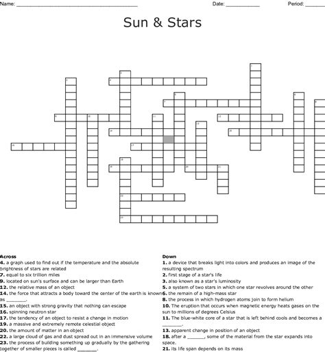 Sun And Stars Crossword Wordmint Star Crossword Puzzles Printable