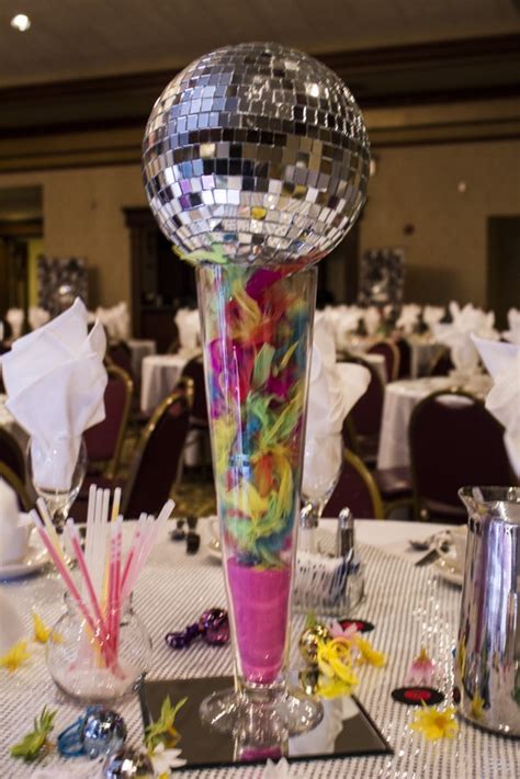 Centerpiece For 70s Party 70s Party Theme Pinterest