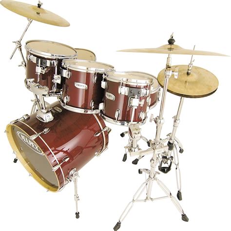 Mapex M Birch Standard 5 Piece Drum Set With Free 10 Tom Cherry Red
