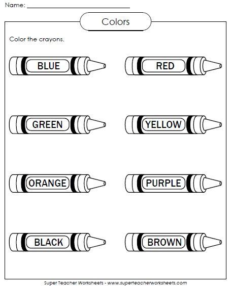 Printable Colors Worksheet Color Worksheets For Preschool Preschool