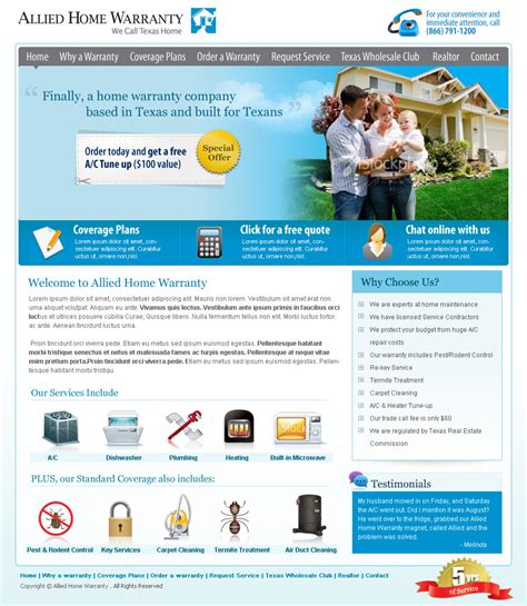 Let cypress help you make the insurance decisions that will give you peace of mind by customizing a policy to match your needs. Allied Home Warranty Landing Page, a Web & Mobile Design project by alliedhomewarranty ...