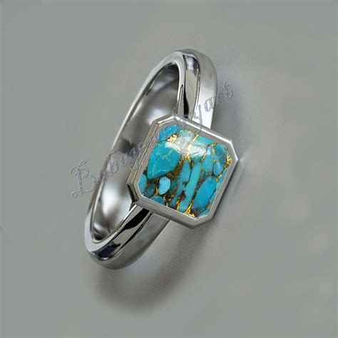 Blue Copper Turquoise Ring Solid 925 Sterling Silver Ring For Etsy UK