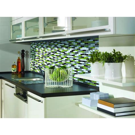 I got a great deal on them when they were on sale. Smart Tiles Murano Verde 10.20 in. x 9.10 in. Peel and ...