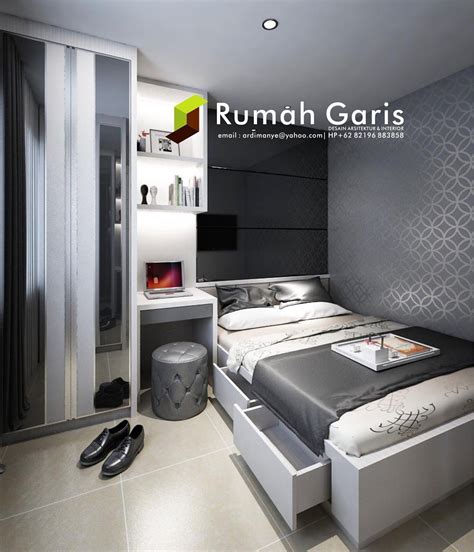 Foto inspirasi dan ide desain kamar tidur minimalis, kamar tidur modern, kamar tidur industrial. desain kamar interior apartemen jakarta surabaya # ...