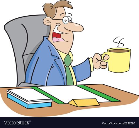 Cartoon Man Drinking Coffee Royalty Free Vector Image