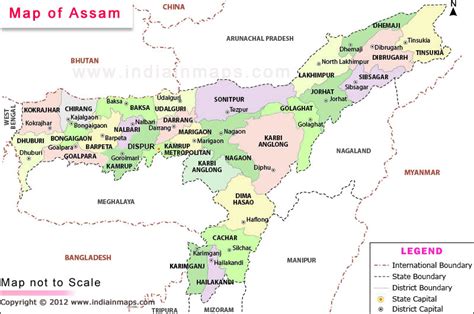 Assam State Map States In India