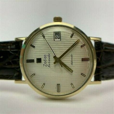 vintage zodiac hermetic automatic 14k gold wristwatch watchcharts