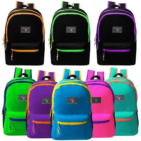 Wholesale 19 Classic Backpacks Assorted Neon Colors Dollardays
