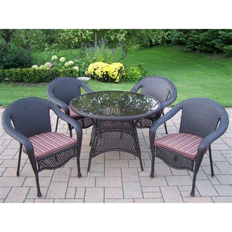 Oakland Living Elite All Weather Wicker Patio Dining Set