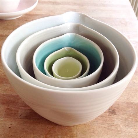 Handmade Nesting Porcelain Bowls By Linda Bloomfield 