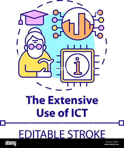 Extensive Use Of Ict Concept Icon Information And Communication