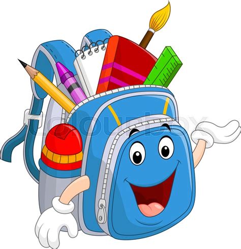 Illustration Of Cartoon School Bag Stock Vector Colourbox