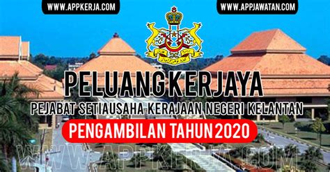 Jika anda sedang mencari kerja kosong 2019 maka anda berada jawatan kosong guru kpm (kementerian pendidikan malaysia) interim dibuka untuk mereka yang jawatan kosong kelantan 2018 terkini. Jawatan Kosong di Pejabat Setiausaha Kerajaan Negeri ...