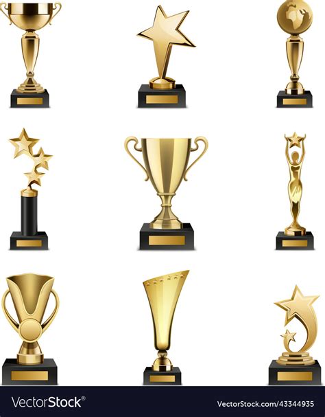 Trophy Awards Realistic Set Royalty Free Vector Image