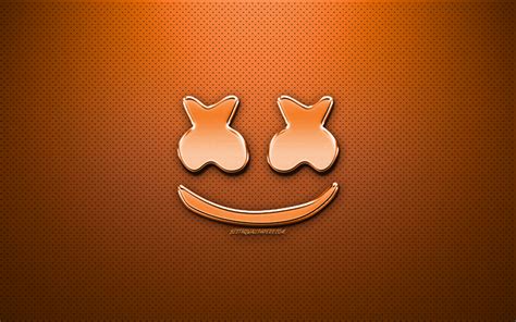 Download Wallpapers Marshmello Orange Logo Fan Art American Dj