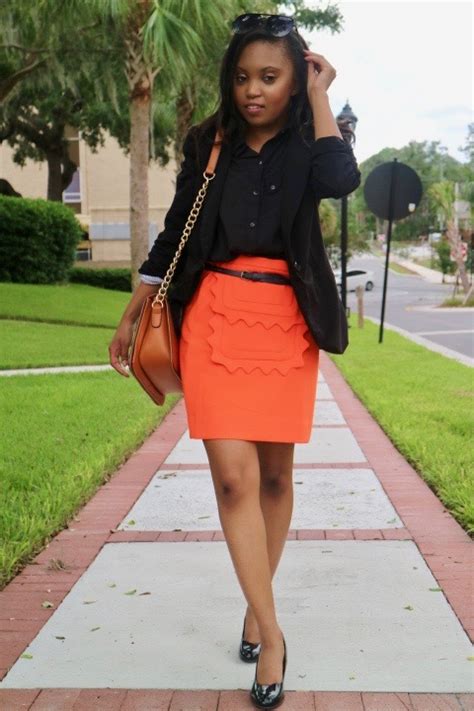 How I Style An Orange Skirt Lookbook Joniamac