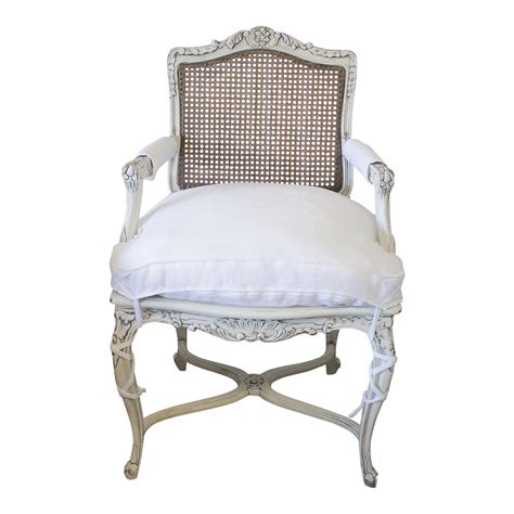 What kind of cushion do you use for a chair? 19th Century Country French Cane Back Chair With Linen ...