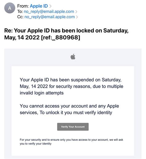 The Fake Apple Id Suspended Scam Email Reviews Beware Don T To