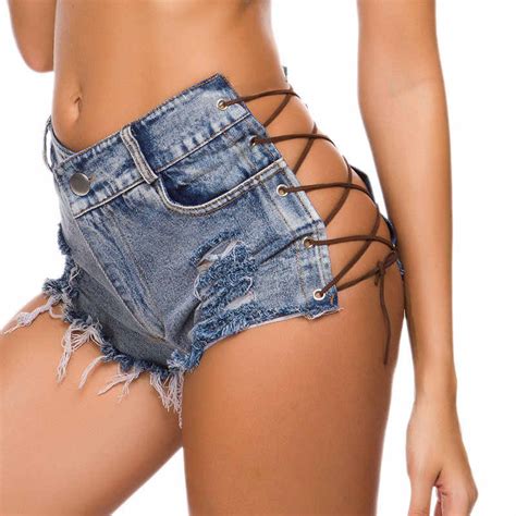 Hot Shorts Night Club Bandage Sexy Jeans High Waist Denim Shorts Tassel