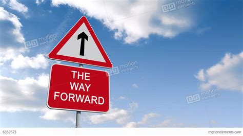 The Way Forward Sign Against Blue Sky Stock Animation 6359573