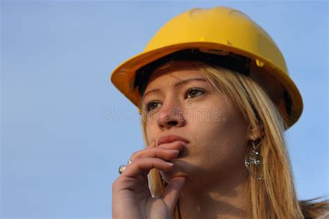 Woman In A Hard Hat Stock Photo Image Of Corporate Manager 4037020