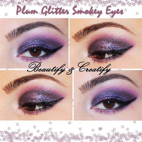 Plum Glitter Smokey Eyes