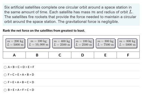 Solved Six Artificial Satellites Complete One Circular