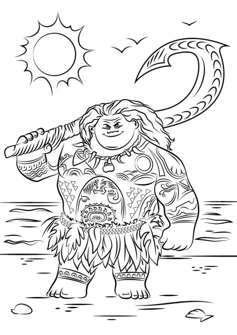 I can't believe disney's moana is opening in theaters next month — november 23 to be exact! Printable Moana Coloring Pages Maui | K5 Worksheets | Moana coloring pages, Moana coloring ...