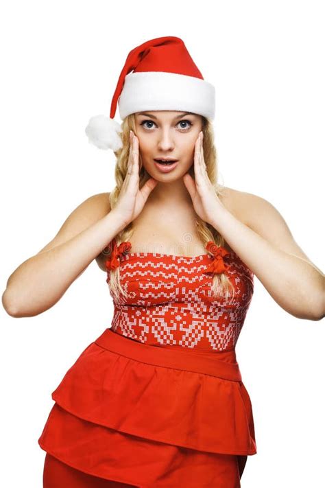 Woman Dressed As Santa Claus Stock Photo Image Of Makeup Lovely