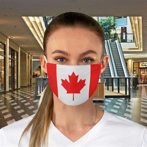 Canadian Flag Face Mask Adjustable Reusable Machine Etsy