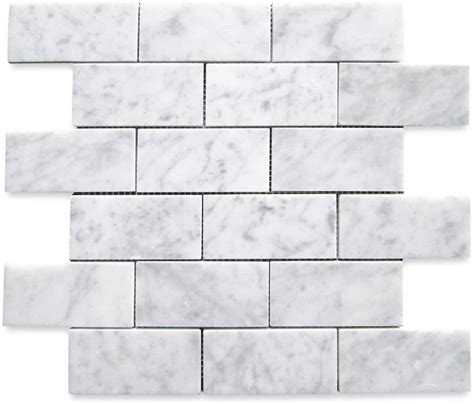 Carrara White Italian Carrera Marble Subway Brick Mosaic Tile 2x4 Poli