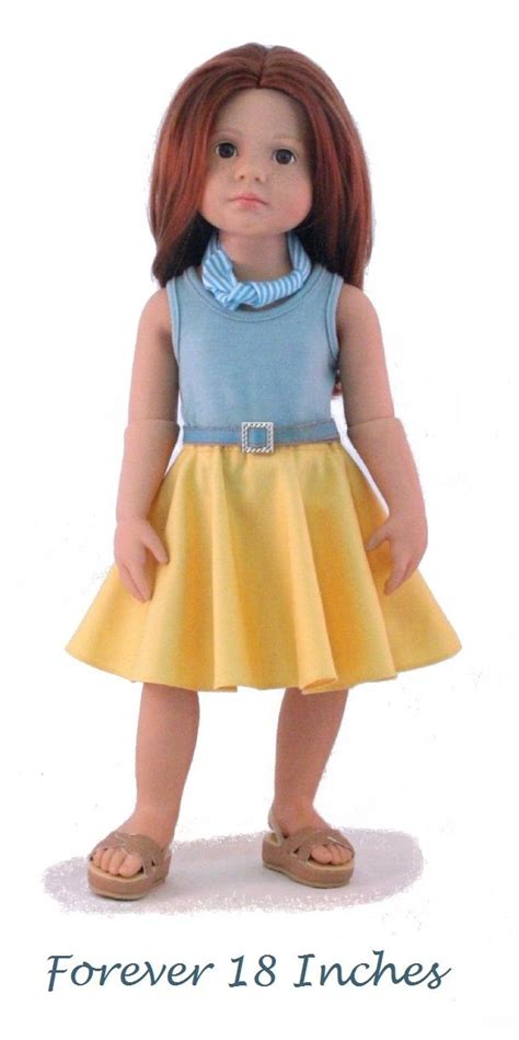 The Forever 18 Inches Elastic Back Circle Skirt Resized For 19 Gotz Dolls Pattern Available