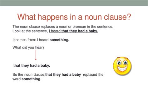 A noun clause is a type of dependent clause that acts as the noun with a purpose to name a person, place, thing, or idea. Noun clauses
