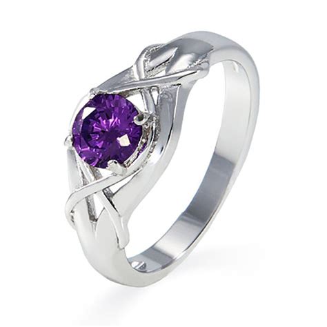 Woven Design Custom Birthstone Ring In Sterling Silver Eves Addiction®