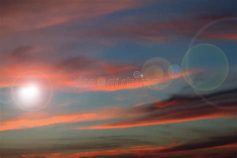 Lens Flare Sunset Sky Clouds Stock Image Image Of Wallpaper Light