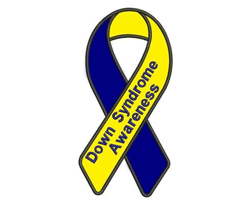 Down Syndrome Awareness Ribbon Applique Machine Embroidery | Etsy gambar png
