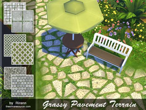 Grassy Pavement Terrain Paints By Rirann At Tsr Sims 4 Updates