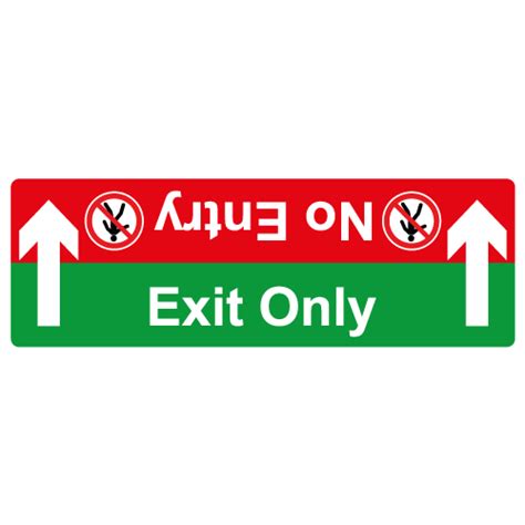 Exit Only And No Entry Combined Floor Sticker Social Distancing