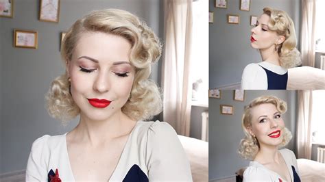40s Inspired Hairstyle L Vintage Retro Hair Youtube