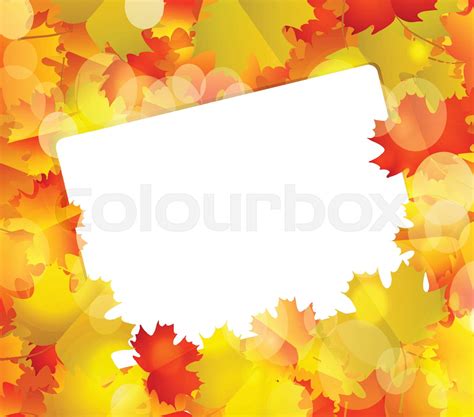 Autumn Background With Blank Paper Stock Vector Colourbox