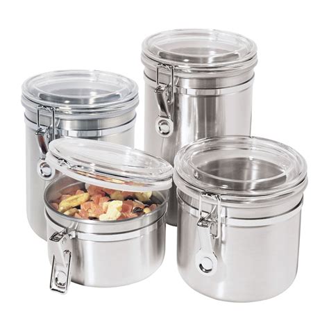 Kitchen containers oil dispensers condiment sets storage drums egg holders. Oggi 4 pc. 18/8 Stainless Steel Canister Set | Shop Your ...