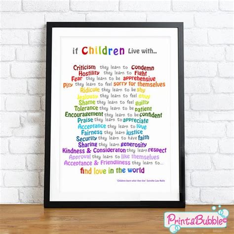Children Learn What They Live Printable Digital Files Wall Art Etsy
