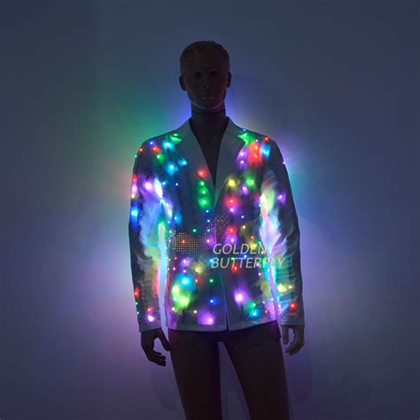 led clothing light jacket luminous costumes glowing led suits fashion clothes show men battery