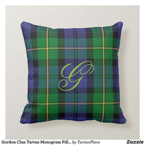 Gordon Clan Tartan Monogram Pillow Zazzle Monogram Pillows