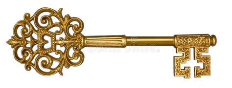 Gold Master Key On White Stock Image Image Of Clipping 9420771
