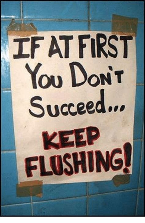 If At First You Dont Ou Dont Succeed Keep Flushing Meme On Meme