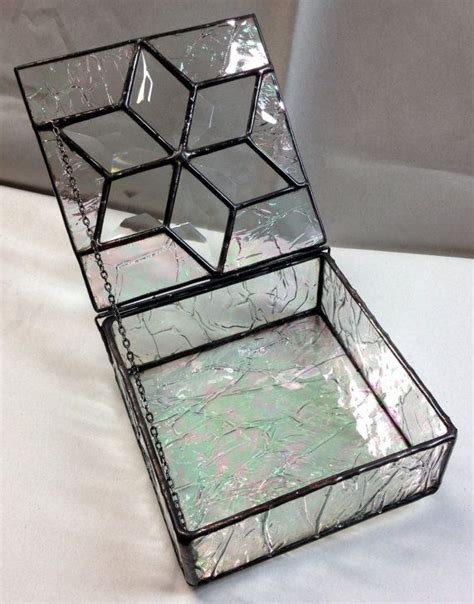 Contemporary Stained Glass Jewelry Box Bevel Star Etsy Glass Jewelry Box Stained Glass