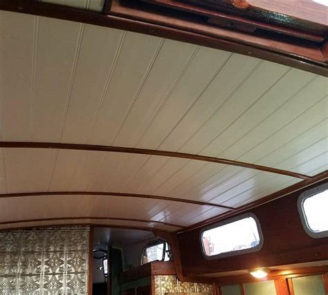 Newly Insulated And New Beadboard Panels For The Cabin Top Of Our 1970